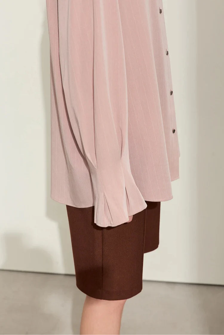 Randig skjorta med lång ärm och lös passform