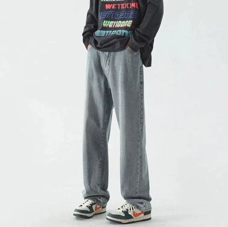 Retro lösa raka jeans