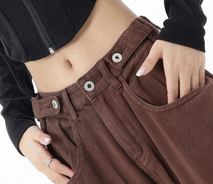 Casual jeans med hög midja