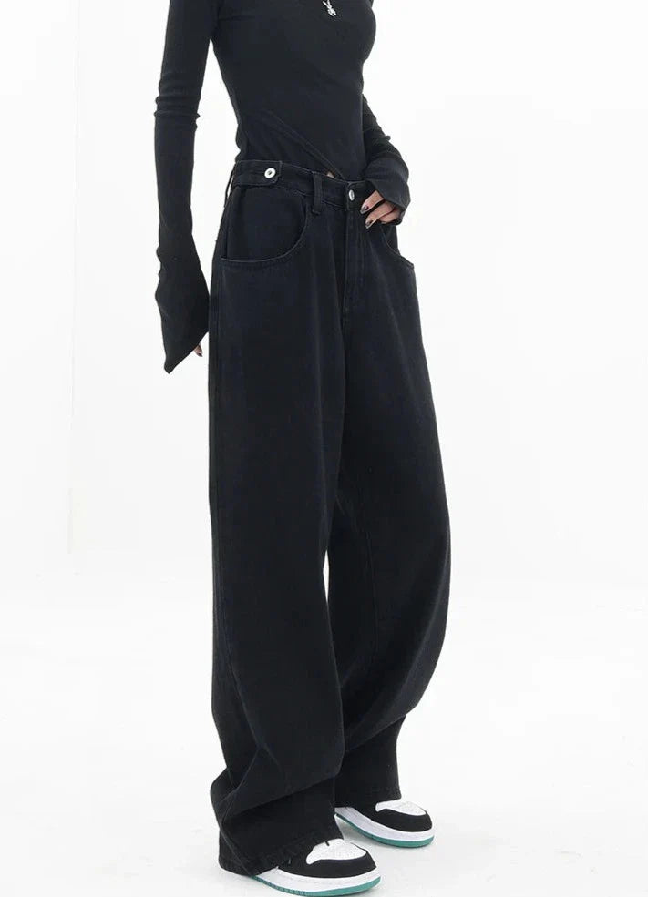 Casual jeans med hög midja