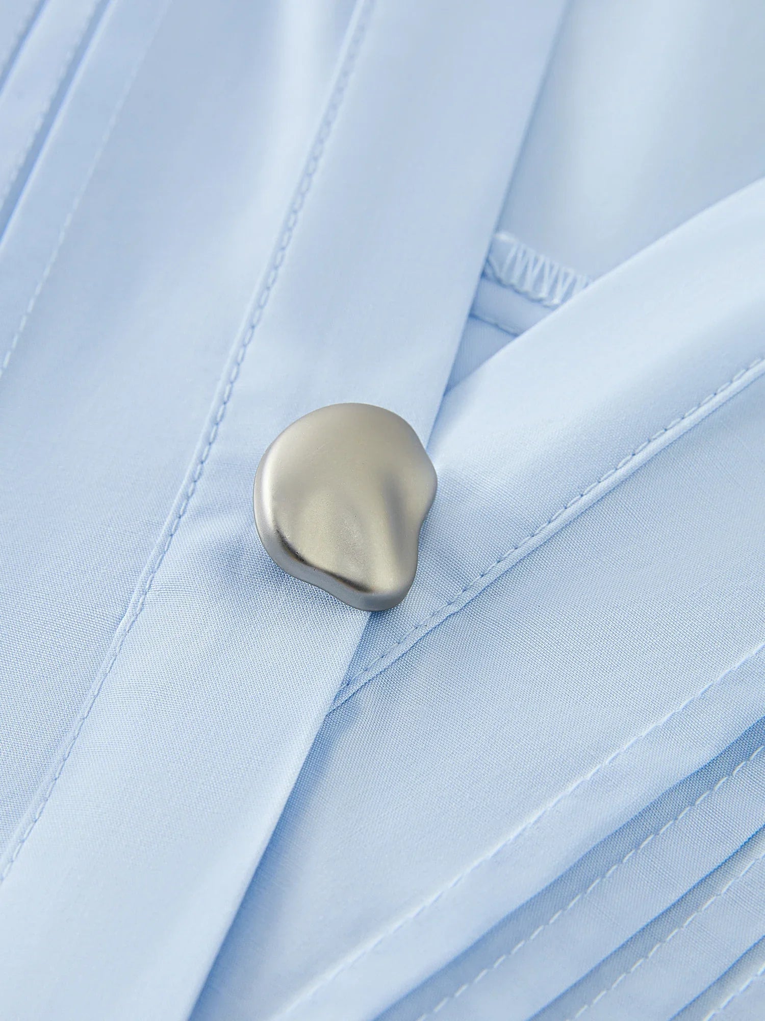 Randig texturerad blå kortärmad skjorta