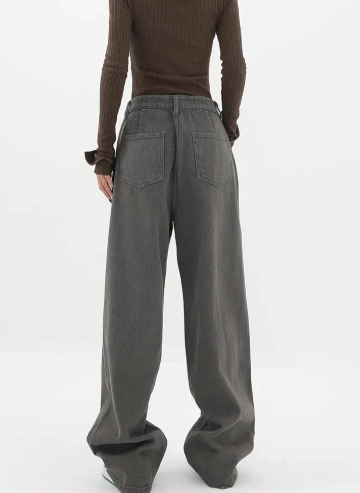 Casual jeans med hög midja