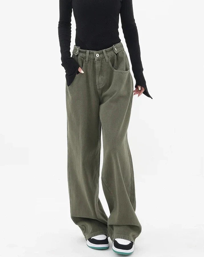 Casual jeans med hög midja