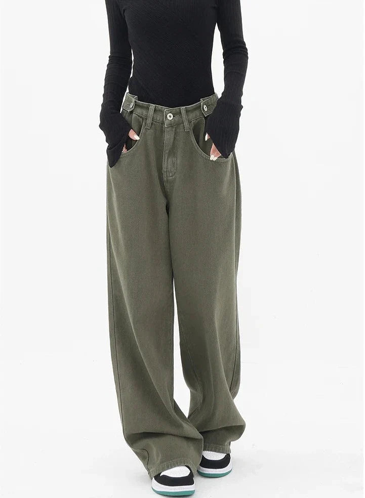 Casual jeans med hög midja