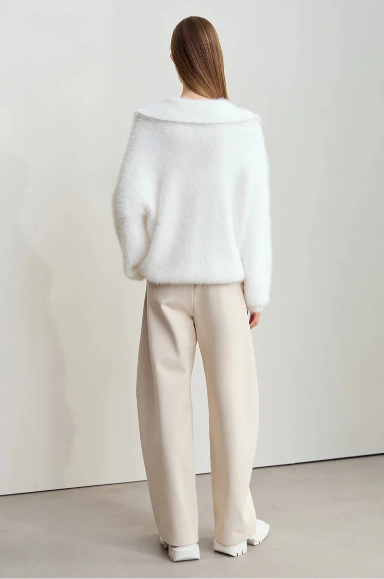 Polotröja med dragkedja i mink