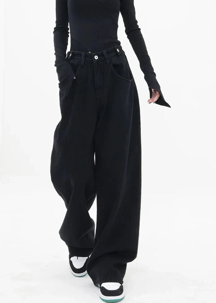 Casual jeans med hög midja