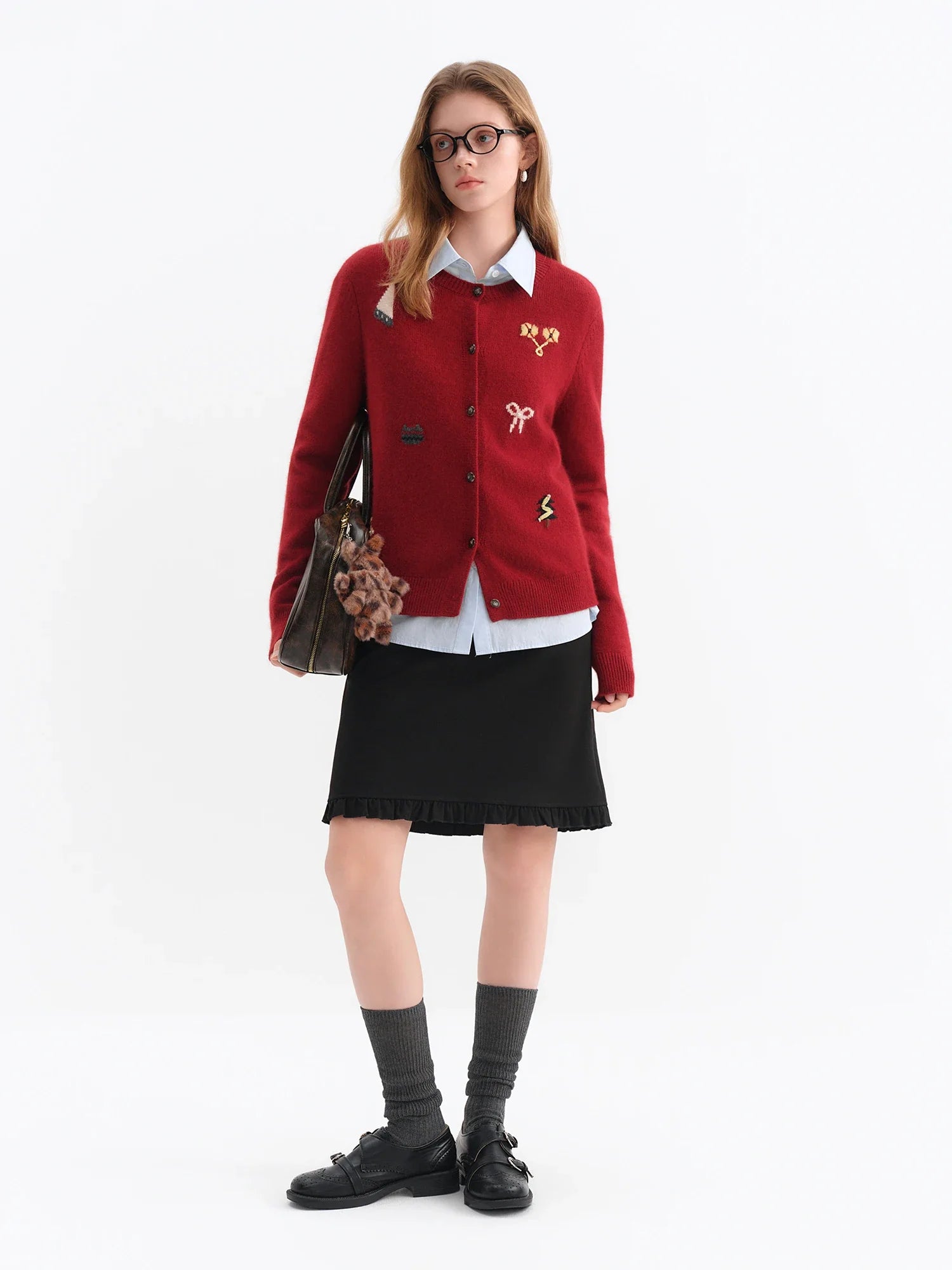 Svart kjol med volanger