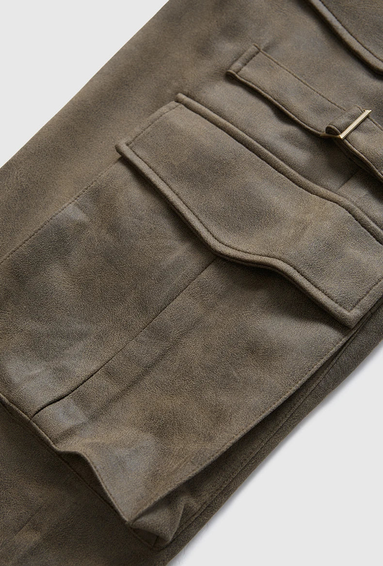 Vintage Distressed Mocka Cargo Byxor