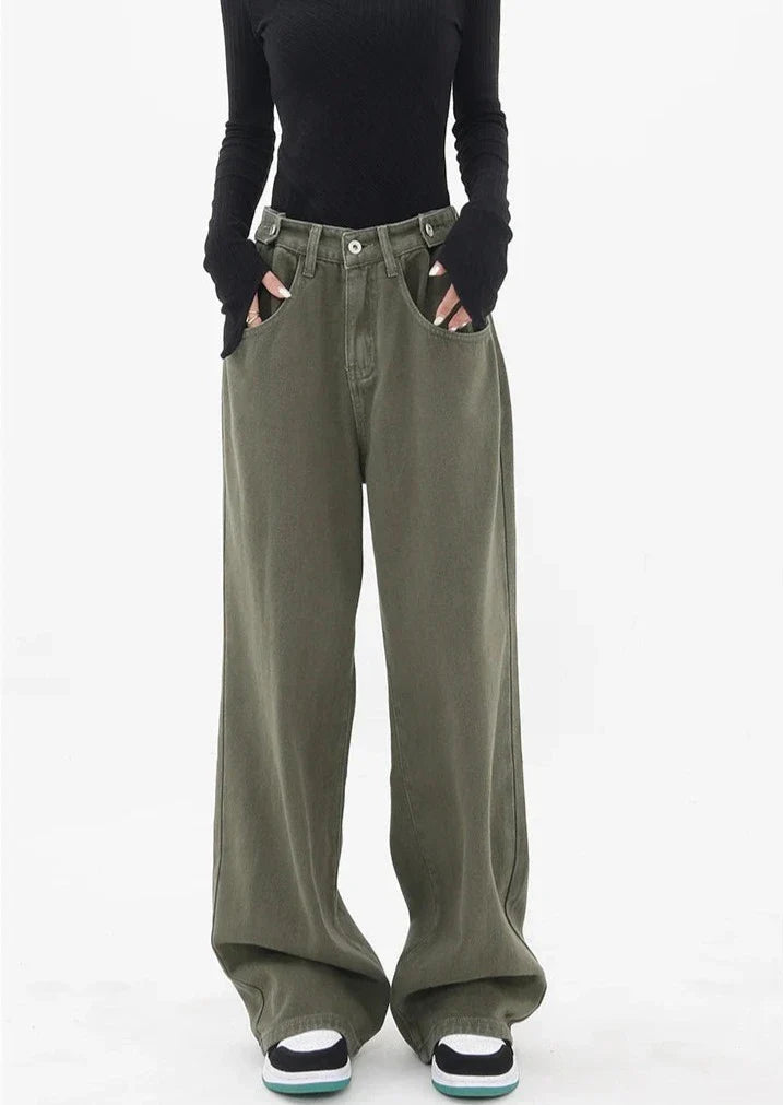 Casual jeans med hög midja