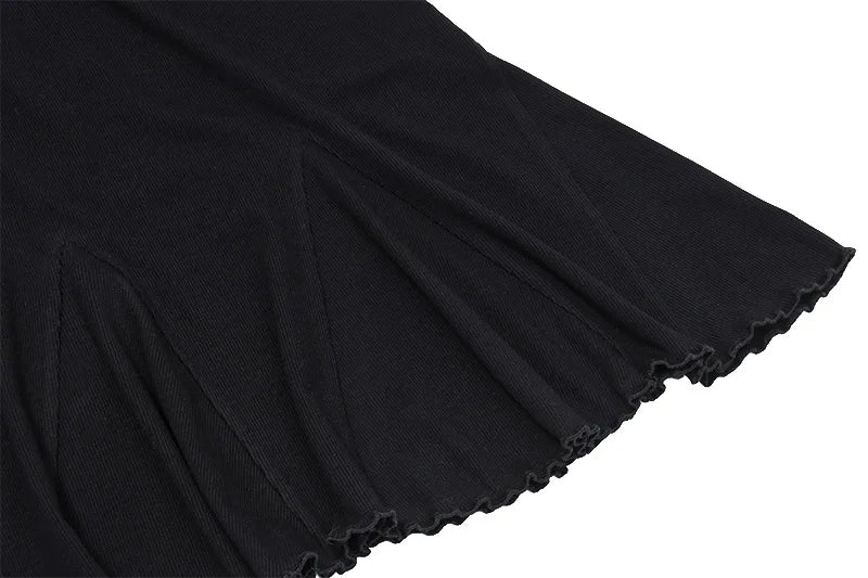 Off shoulder stickad svart klänning