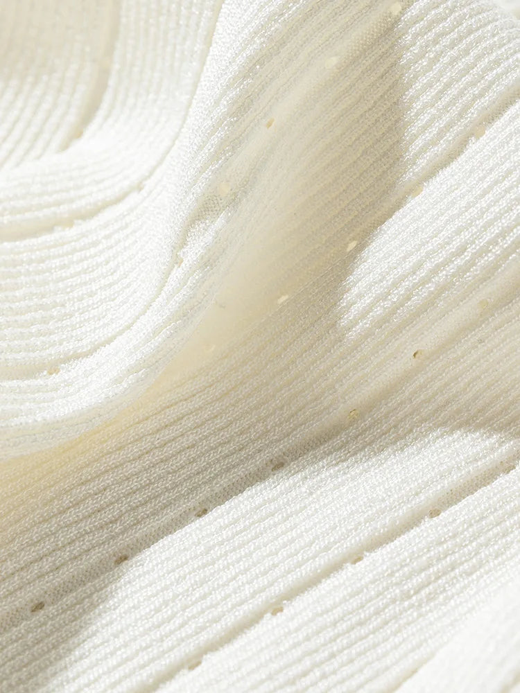 Mångsidig Klassisk Beige Stickad Sidenkofta