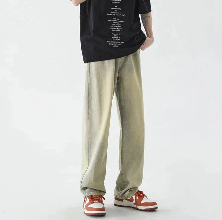 Retro lösa raka jeans