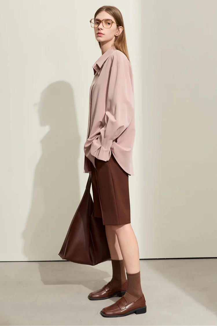 Randig skjorta med lång ärm och lös passform