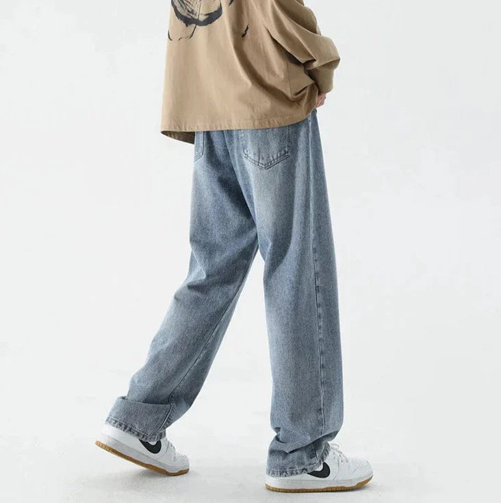 Retro lösa raka jeans