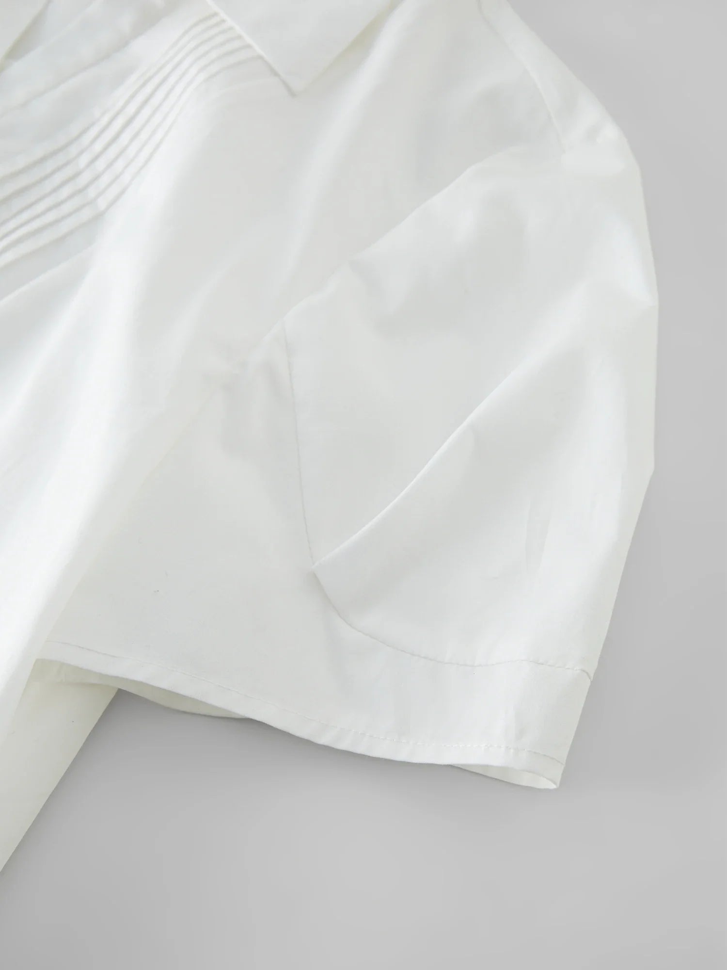 Randig texturerad blå kortärmad skjorta