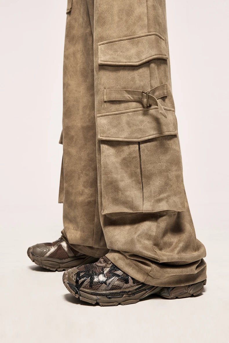 Vintage Distressed Mocka Cargo Byxor