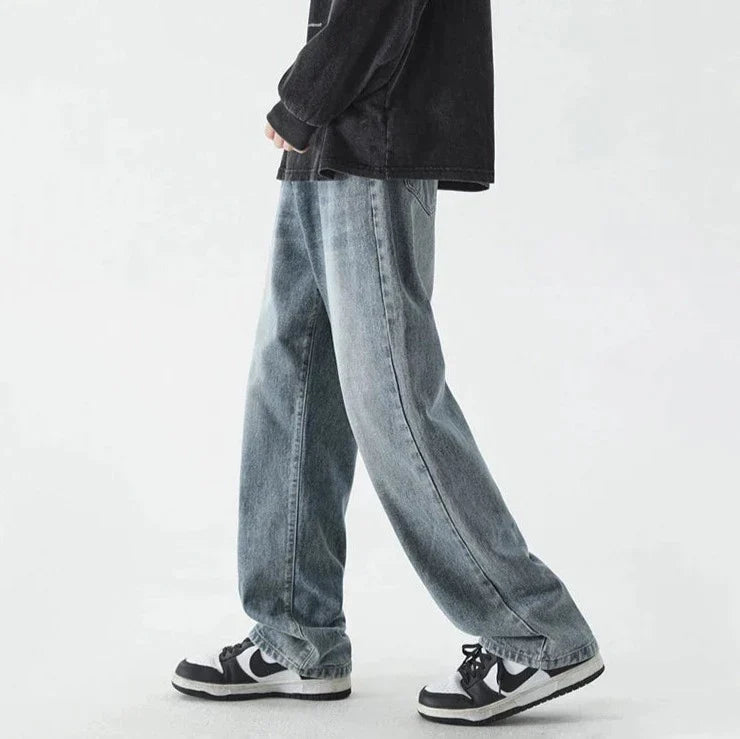 Retro lösa raka jeans