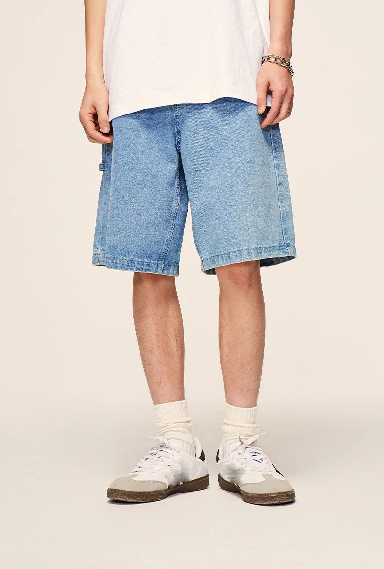 Vintage tvättade jeansshorts med raka ben