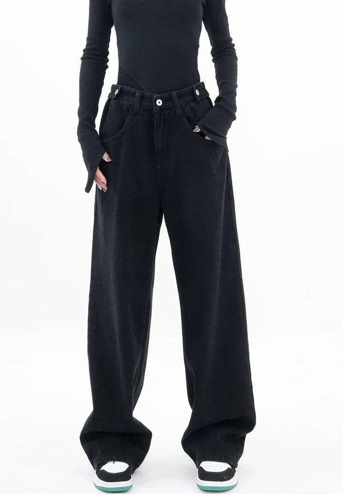 Casual jeans med hög midja