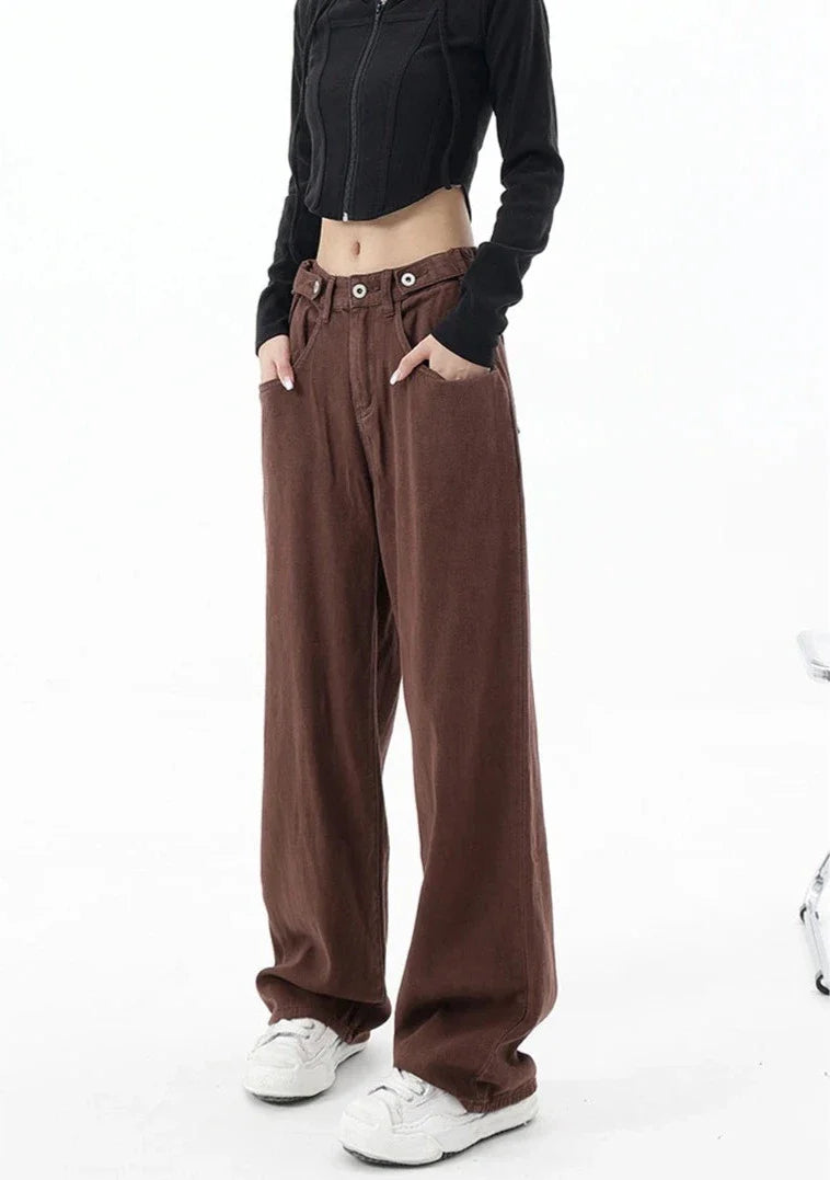 Casual jeans med hög midja