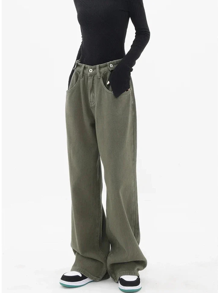 Casual jeans med hög midja