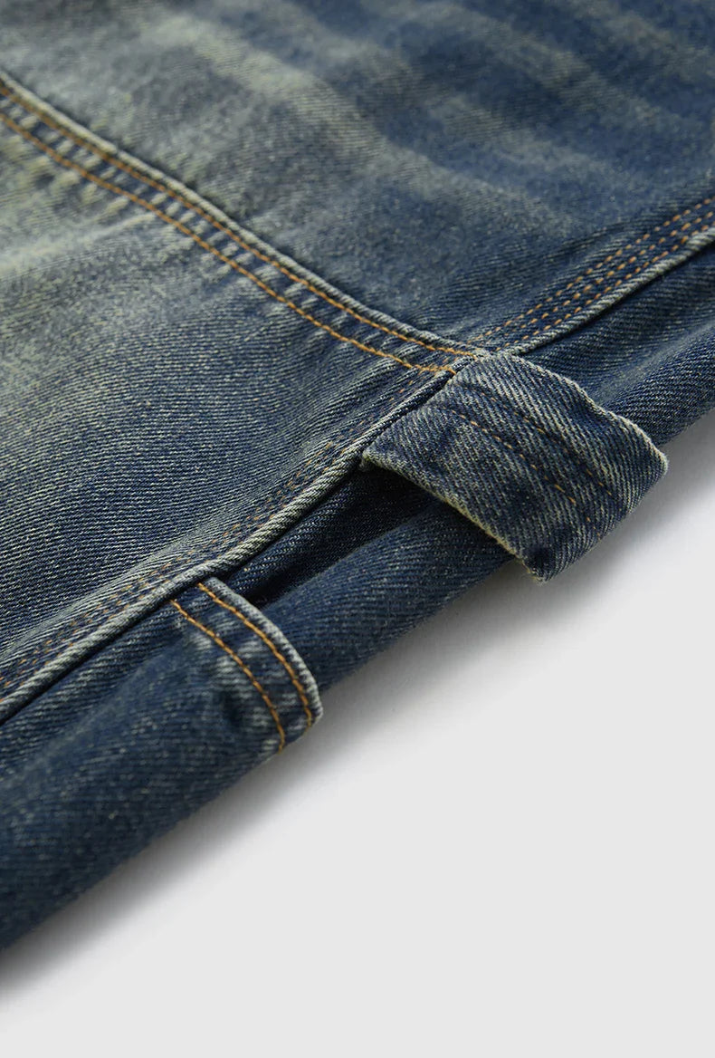 Retrotvättade jeans med vida ben
