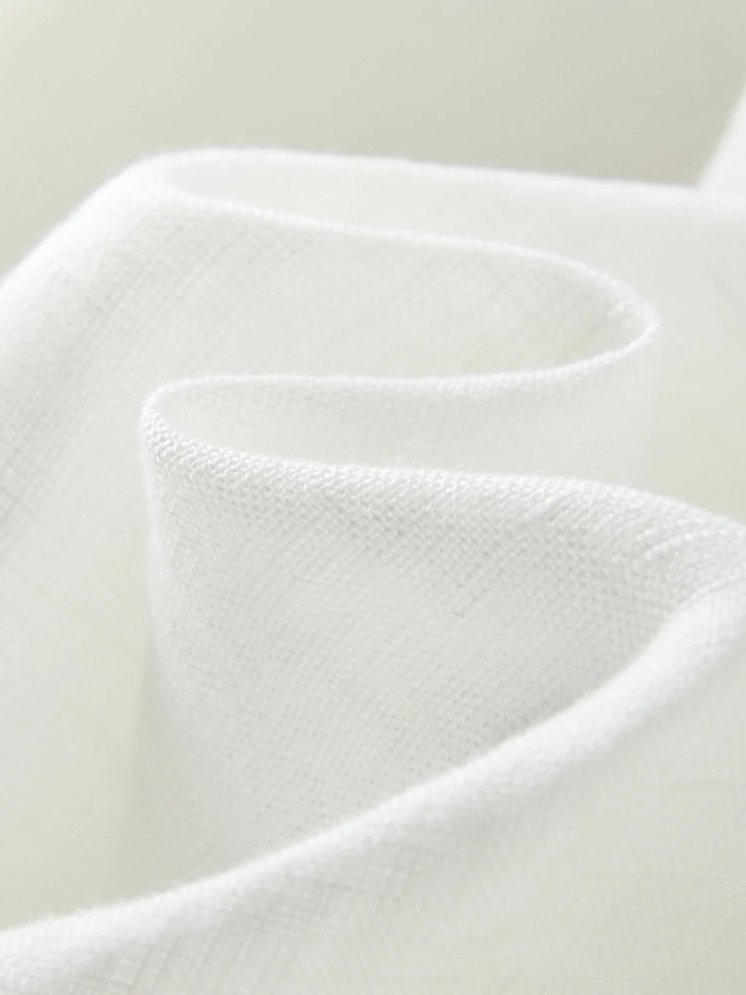 Linne Rund Hals Ärmlös Vit Klänning