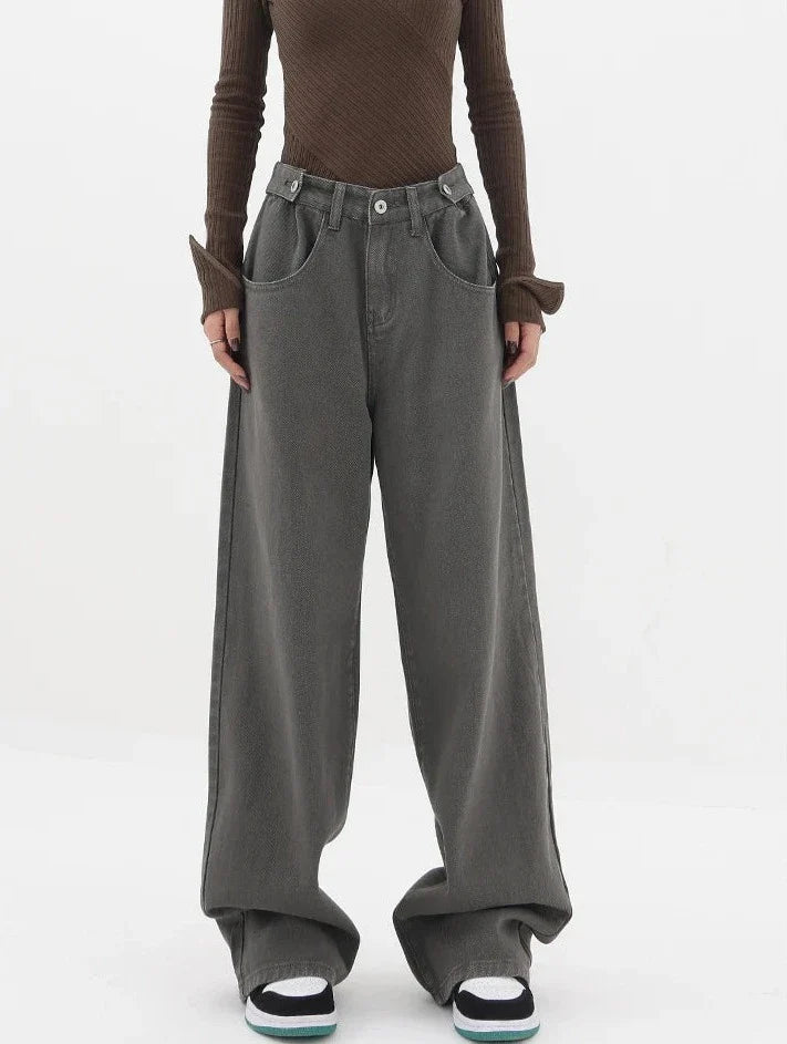 Casual jeans med hög midja