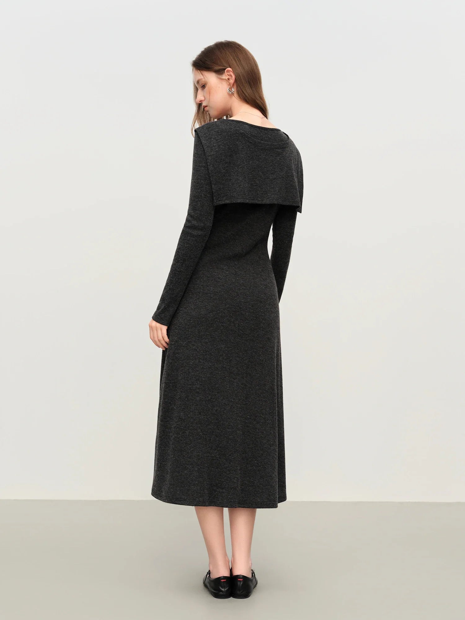 Slankande A-linjeformad Grå Klänning