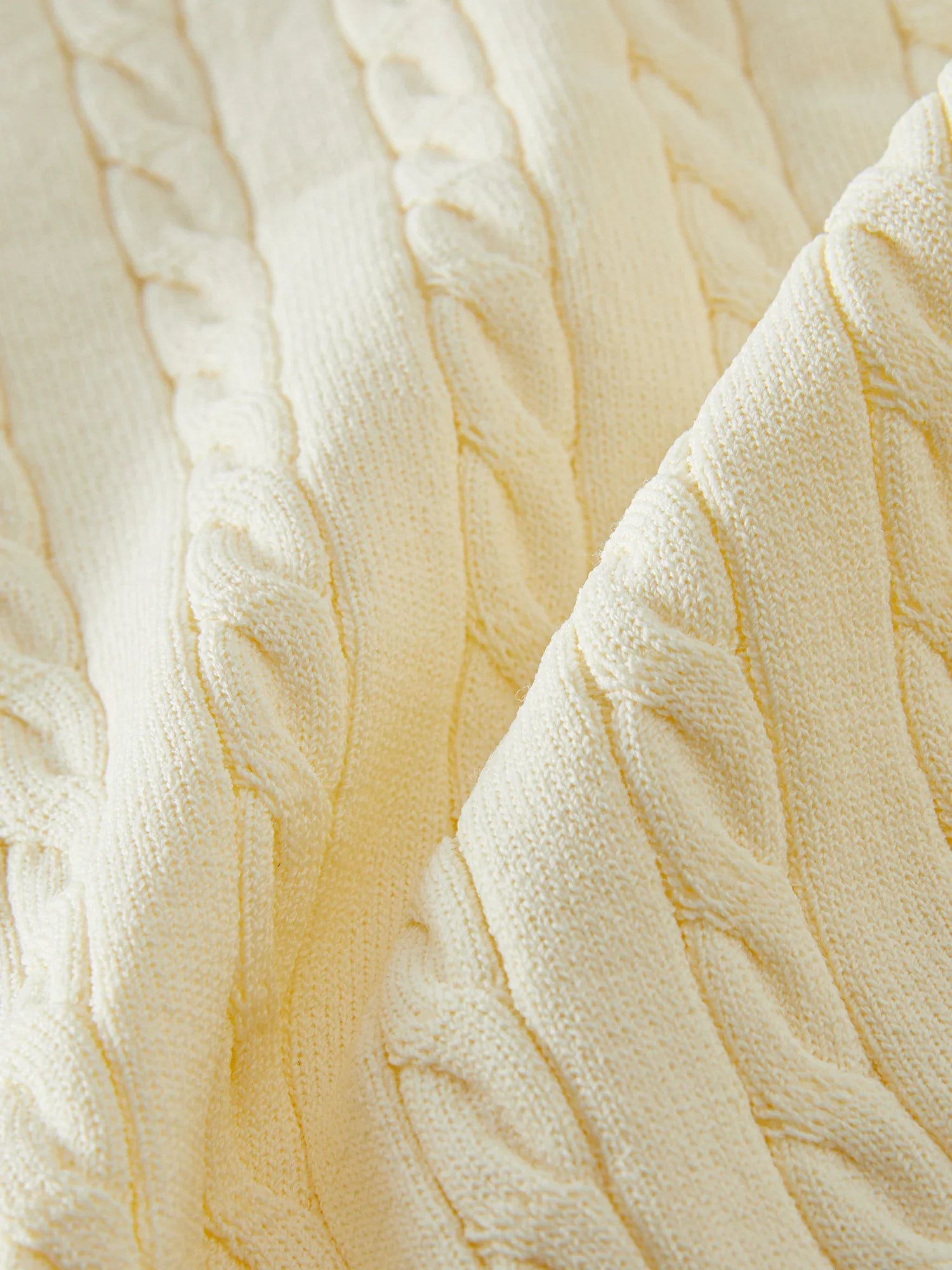 Kabelstickad Slim Fit Topp