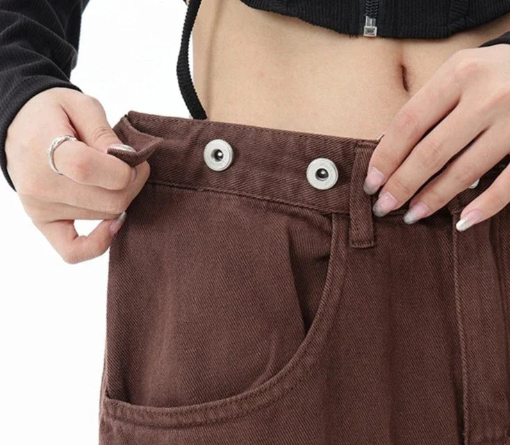 Casual jeans med hög midja