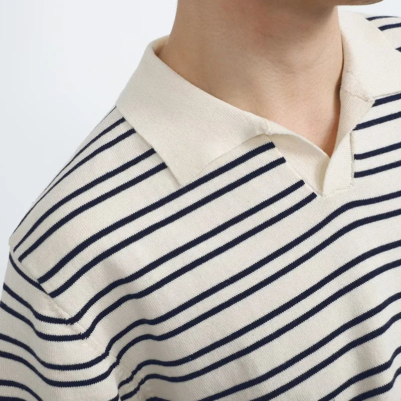 Avslappnad randig pikétröja