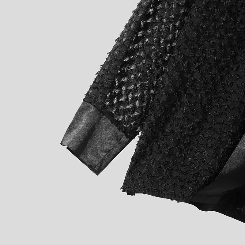 Textur lös svart skjorta med byxor