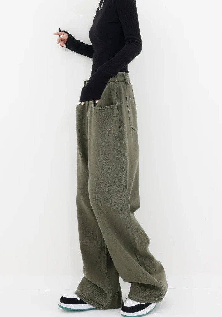Casual jeans med hög midja