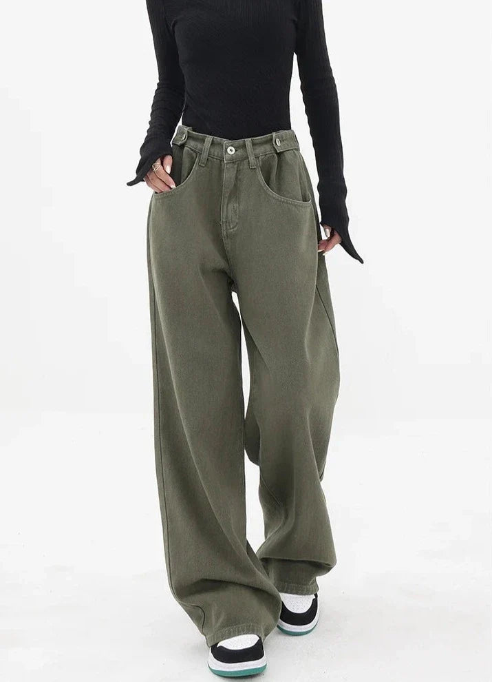 Casual jeans med hög midja