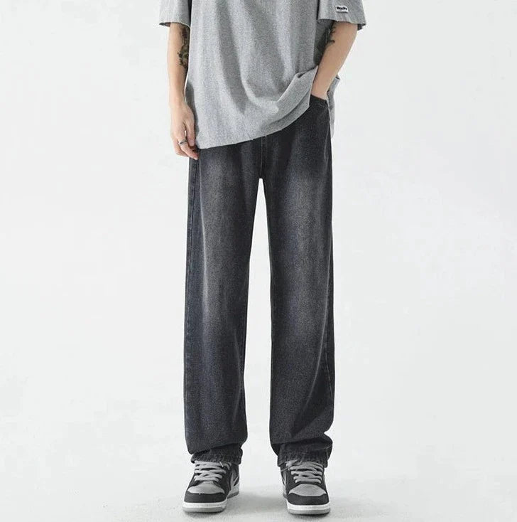 Retro lösa raka jeans