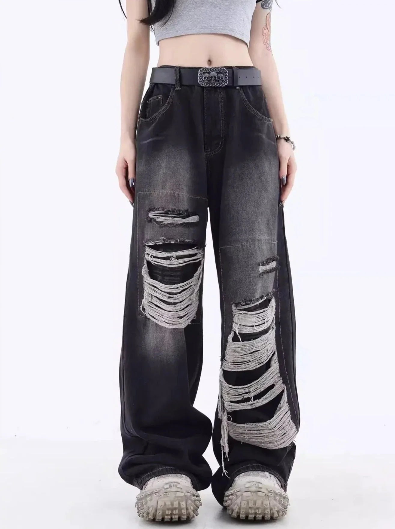 Slitna lösa jeans