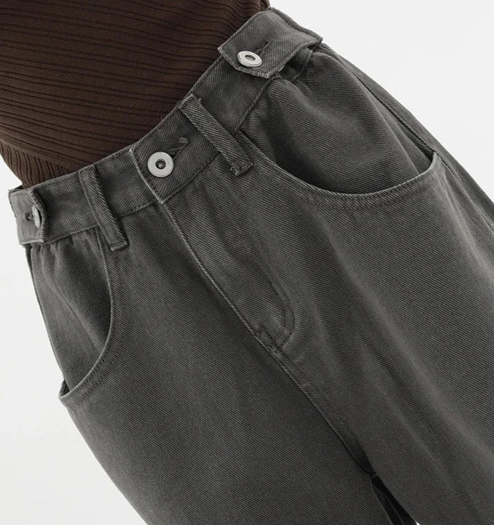 Casual jeans med hög midja