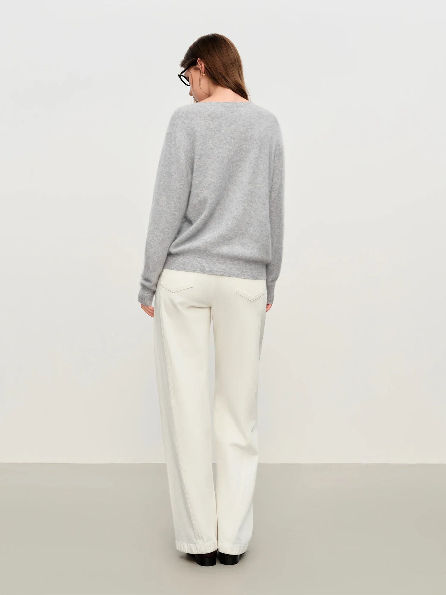 Stickad kofta i ullblandning