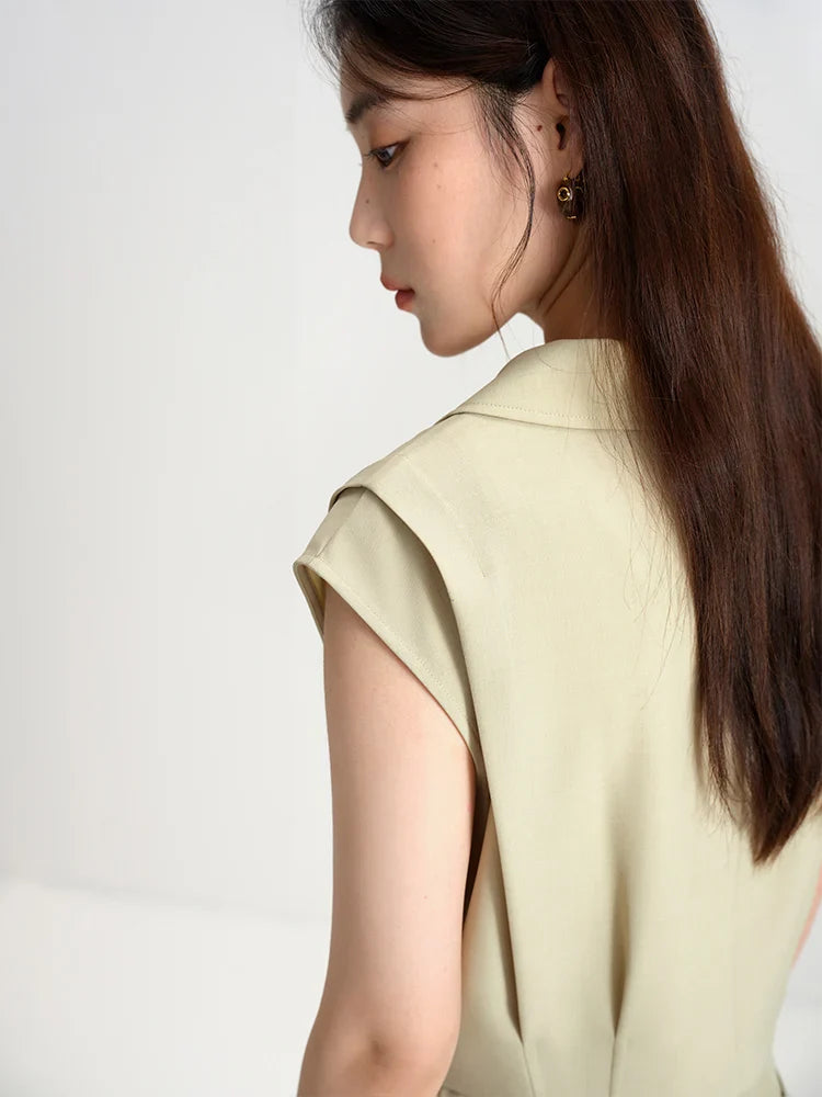 Vintage pendlare sommar ärmlös väst och kjol set