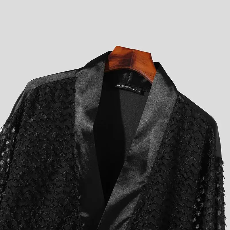 Textur lös svart skjorta med byxor