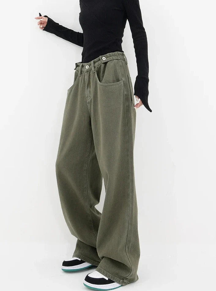 Casual jeans med hög midja