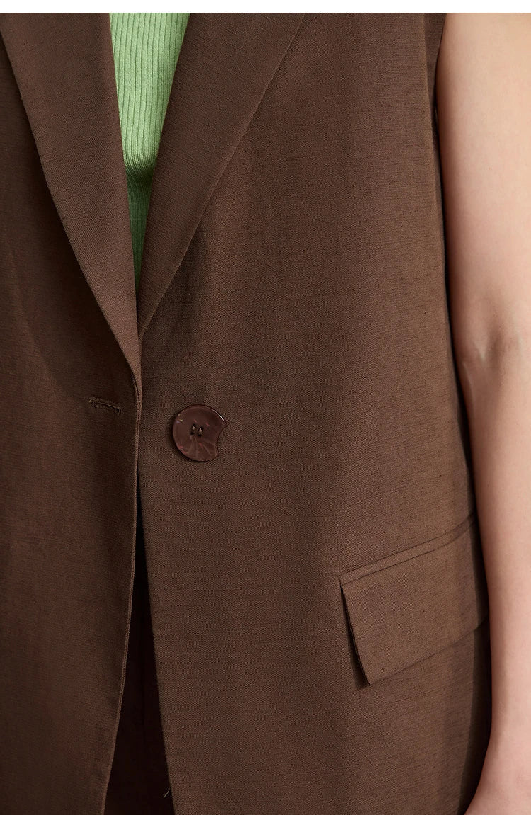 Set med lösviktslinne och shorts i bomull och linne