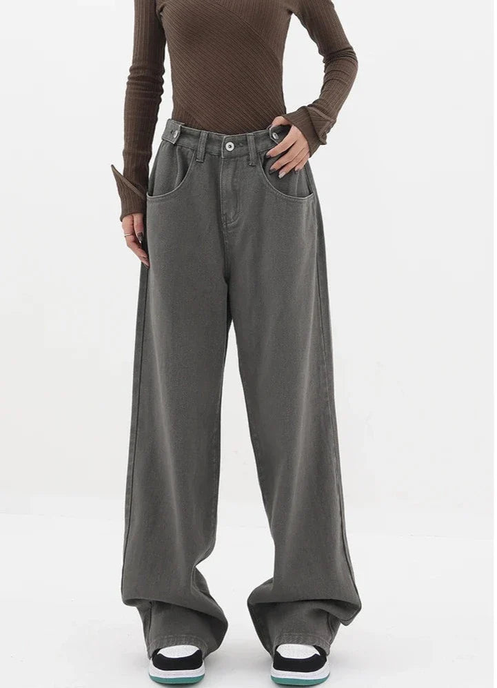 Casual jeans med hög midja