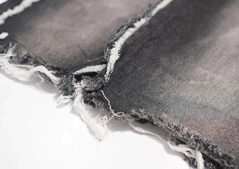 Rippade oversized svarta jeans