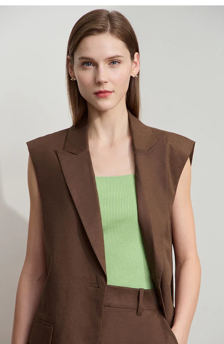 Set med lösviktslinne och shorts i bomull och linne