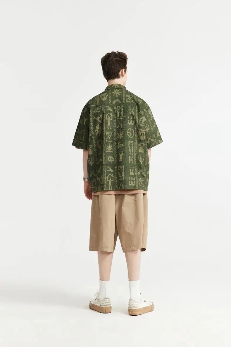 Tryckt Seersucker-skjorta