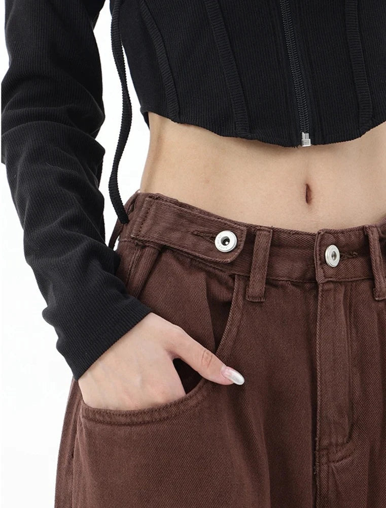 Casual jeans med hög midja