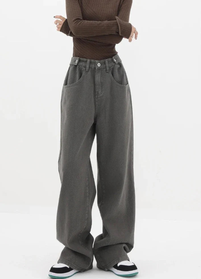 Casual jeans med hög midja