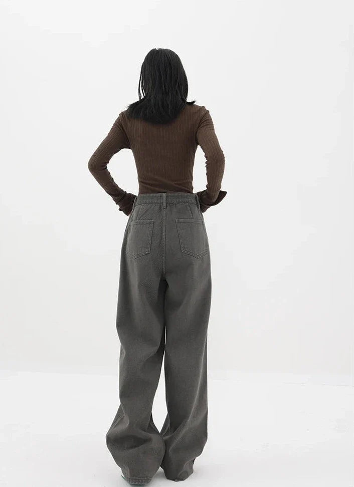 Casual jeans med hög midja